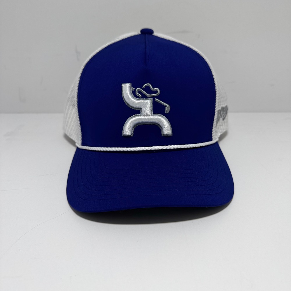 Hooey Cowboy Golf Trucker Hat Blue White Mesh Rope Snapback Cap Mens